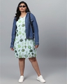 Shop Women's Green Floral Design Stylish Casual Dress