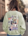 Shop Women's Green Friends Life Graphic Printed Oversized Sweatshirt-Front