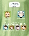Shop Women's Green Friends Quotes Graphic Printed Oversized T-shirt
