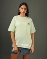 Shop Women's Green Friends tape Graphic Printed Oversized Plus Size T-shirt-Front