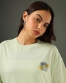 Shop Women's Green Friends Tape Graphic Printed Oversized T-shirt