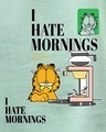 Shop Women's Green Garfield Hates Mornings Graphic Printed Oversized T-shirt