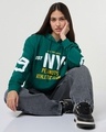 Shop Women's Green Typography Oversized Hoodies