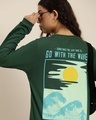 Shop Women's Green Graphic Printed Oversized T-shirt-Front