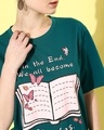 Shop Women's Green Graphic Printed Oversized T-shirt
