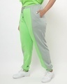 Shop Women's Green & Grey Color Block Relaxed Fit Joggers-Design