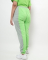 Shop Women's Green & Grey Color Block Relaxed Fit Joggers-Full