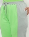 Shop Women's Green & Grey Color Block Relaxed Fit Joggers