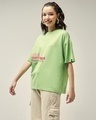 Shop Women's Green Happier Graphic Printed Oversized T-shirt