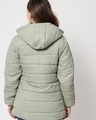 Shop Women's Green Hooded Puffer Jacket-Design