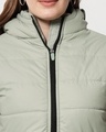 Shop Women's Green Hooded Puffer Jacket