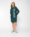 Shop Women's Green Influencer Typography Oversized Dress-Full