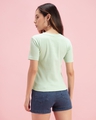 Shop Women's Green Keyhole Neck Slim Fit Ribbed Top-Design