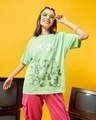 Shop Women's Green Kingdom Squad Graphic Printed Oversized T-shirt-Front