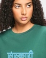 Shop Women's Green Kranti Kaari Typography Oversized T-shirt