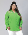 Shop Women's Green Lace Detailed Plus Size Shirt-Design