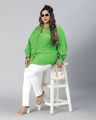 Shop Women's Green Lace Detailed Plus Size Shirt