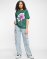Shop Women's Green Lavender Feels Graphic Printed Oversized T-shirt