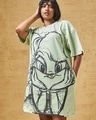 Shop Women's Green Lola Pose Graphic Printed Oversized Plus Size T-Shirt Dress-Front