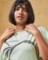 Shop Women's Green Lola Pose Graphic Printed Oversized Plus Size T-Shirt Dress