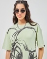 Shop Women's Green Lola Pose Printed Oversized T-Shirt Dress