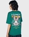Shop Women's Green Looney Tunes Graphic Printed Oversized T-shirt-Design