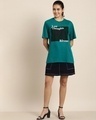 Shop Women's Green Lost Thoughts Typography Oversized T-shirt