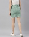 Shop Women's Green Mini Denim Skirt-Full