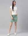 Shop Women's Green Mini Denim Skirt