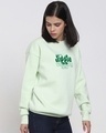 Shop Women's Green Money Don't Jiggle Graphic Printed Oversized Sweatshirt-Full
