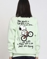 Shop Women's Green Move On Graphic Printed Oversized Sweatshirt-Front