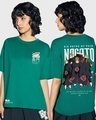 Shop Women's Green Nagato Graphic Printed Oversized T-shirt-Front
