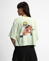 Shop Women's Green Naruto Pose Graphic Printed Oversized Short Top-Front