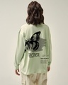 Shop Women's Green Never Give Up Graphic Printed Oversized T-shirt-Full