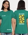 Shop Women's Green No Hard Feelings Graphic Printed Boyfriend T-shirt-Front