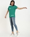 Shop Women's Green No Hard Feelings Graphic Printed Boyfriend T-shirt-Full
