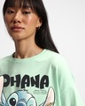 Shop Women's Green Ohana Graphic Printed Oversized T-shirt