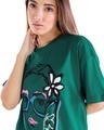 Shop Women's Green Out of Your League Graphic Printed Oversized T-shirt