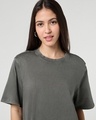Shop Women's Grey Acid Wash T-Shirt Dress