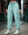 Shop Women's Green Oversized Cargo Joggers-Front