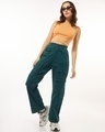 Shop Women's Green Oversized Cargo Pants-Full