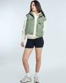 Shop Women's Green Oversized Gilet Jacket-Full