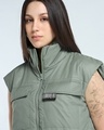 Shop Women's Green Oversized Gilet Jacket