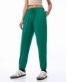 Shop Women's Green Oversized Joggers-Front