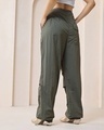 Shop Women's Green Oversized Parachute Pants-Design