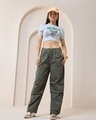 Shop Women's Green Oversized Parachute Pants-Full