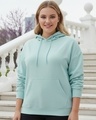 Shop Women's Green Oversized Plus Size Hoodies-Front