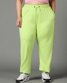 Shop Women's Green Oversized Plus Size Joggers-Front