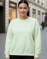 Shop Women's Green Oversized Plus Size Sweatshirt-Front
