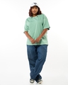 Shop Women's Green Oversized Plus Size T-shirt-Full